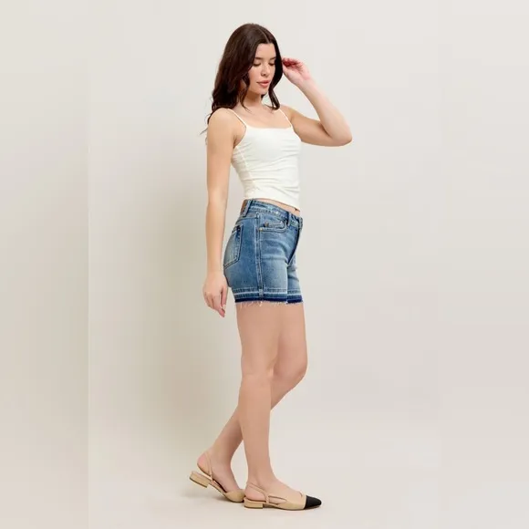 🆕 Judy Blue MR Tummy Control Vintage Wash Release Hem Shorts