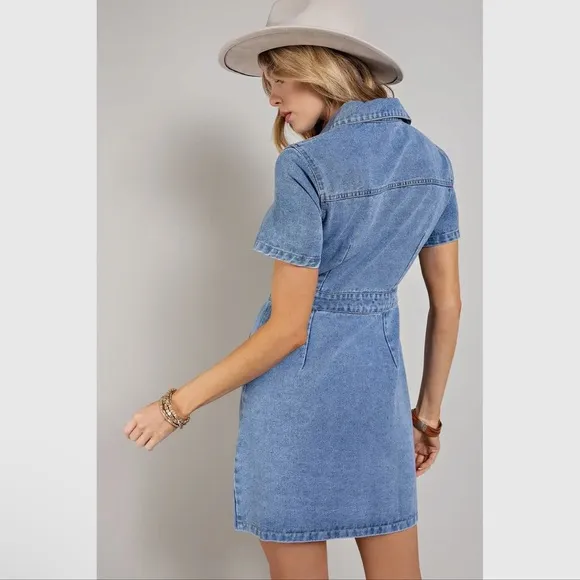042 - Denim Button-Up Dress