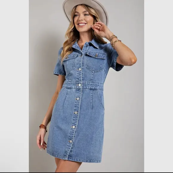 042 - Denim Button-Up Dress