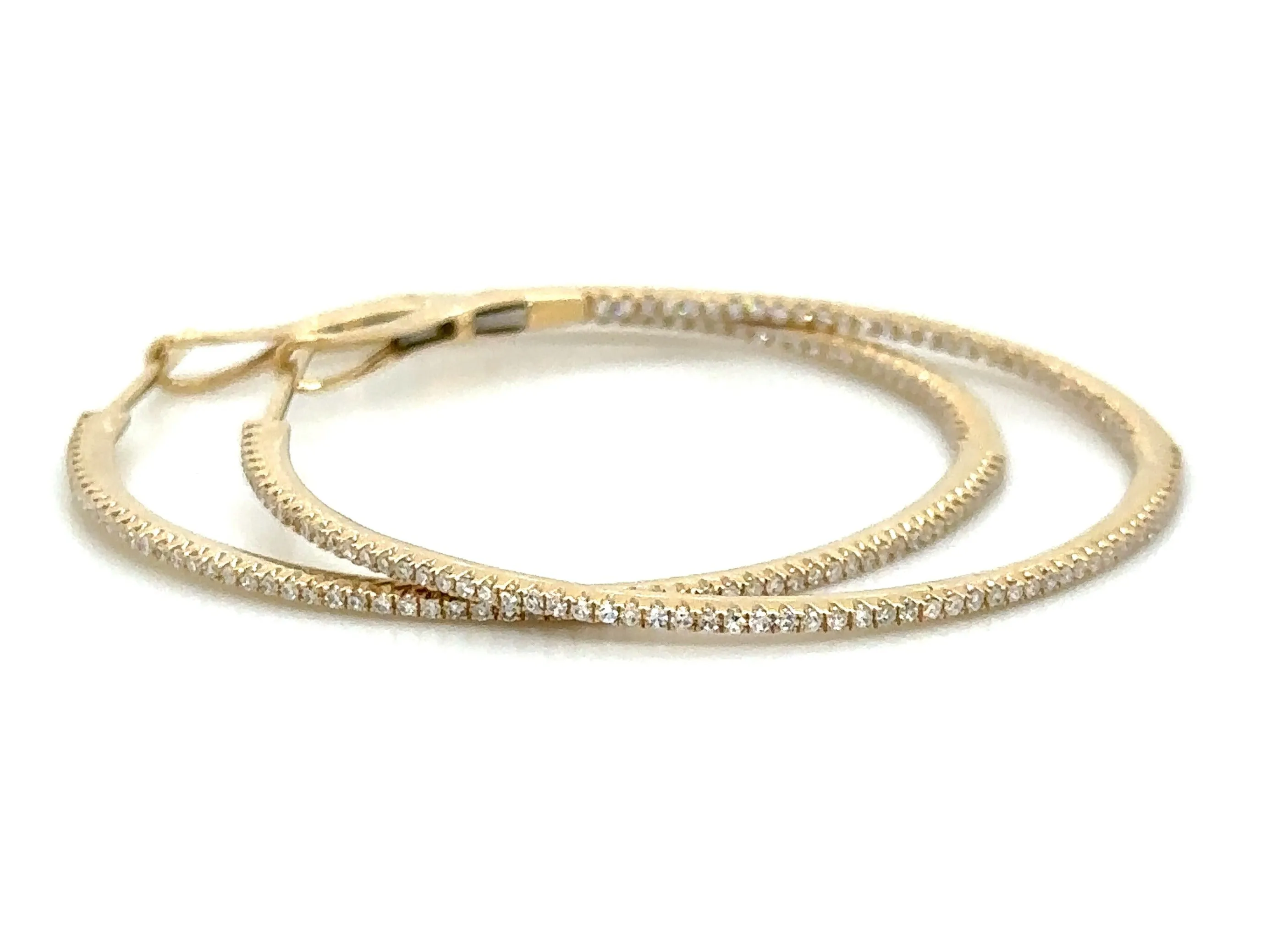 0.55ct tw Ladies Inside Out Diamond Hoop Earrings