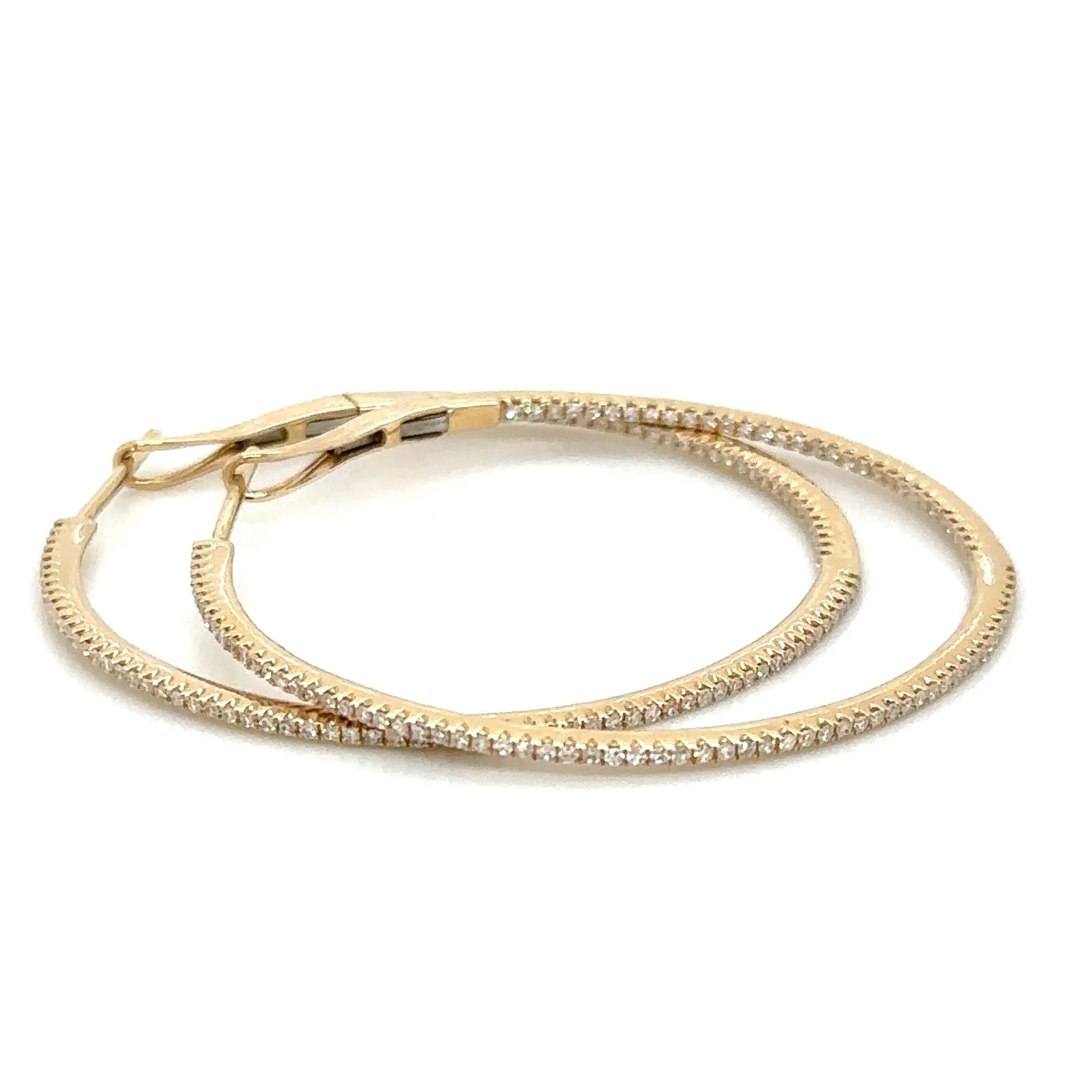 0.55ct tw Ladies Inside Out Diamond Hoop Earrings