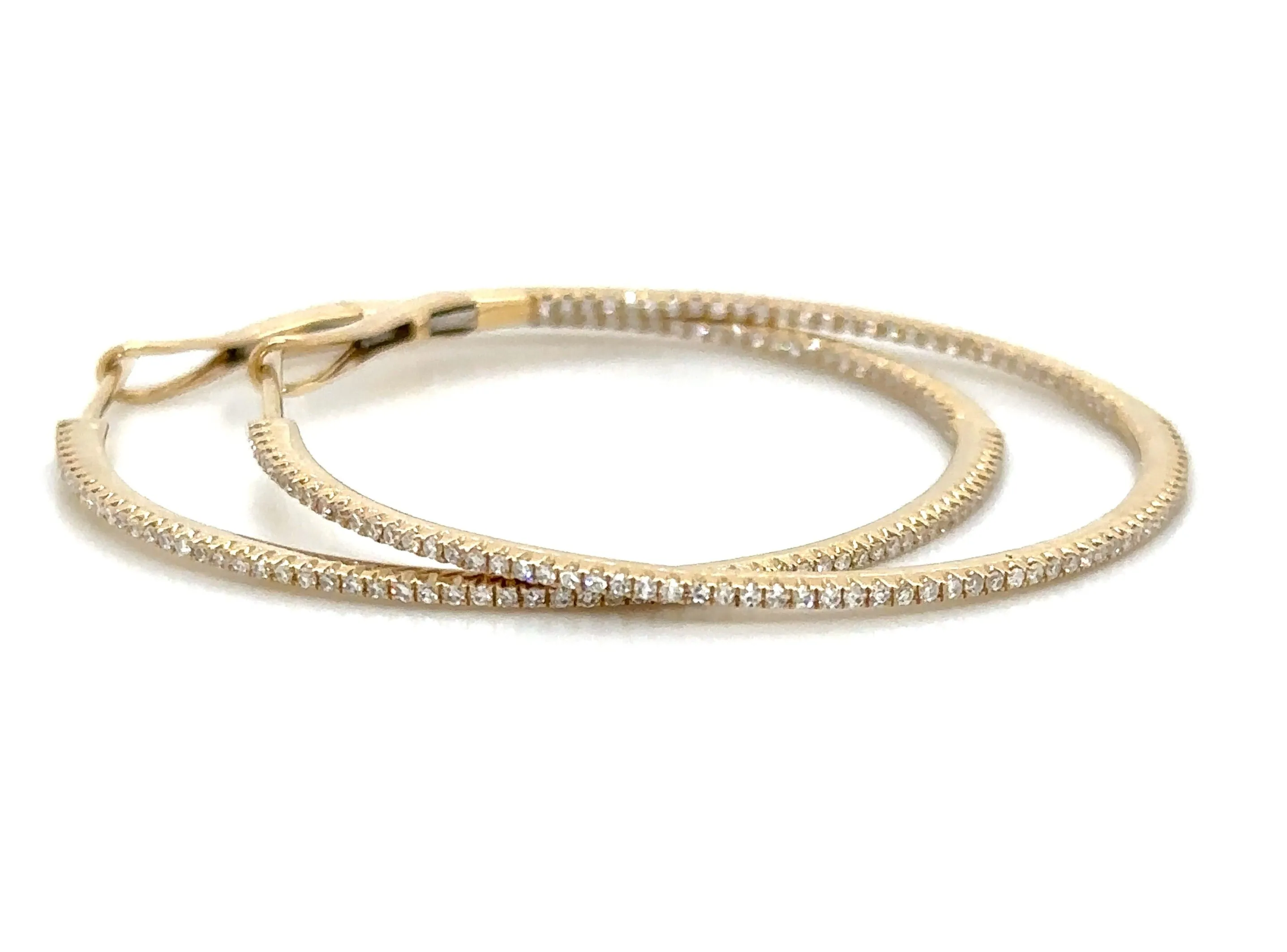 0.55ct tw Ladies Inside Out Diamond Hoop Earrings