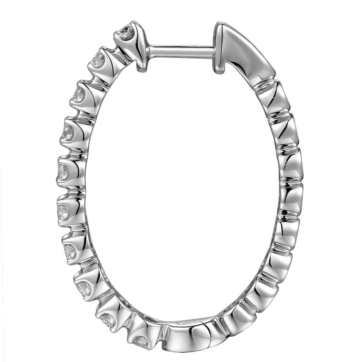 0.57carat Single Prong Diamond Hoop Earrings