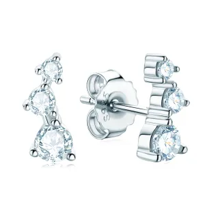 0.58CTW. Round Moissanite Stud Climber Earrings
