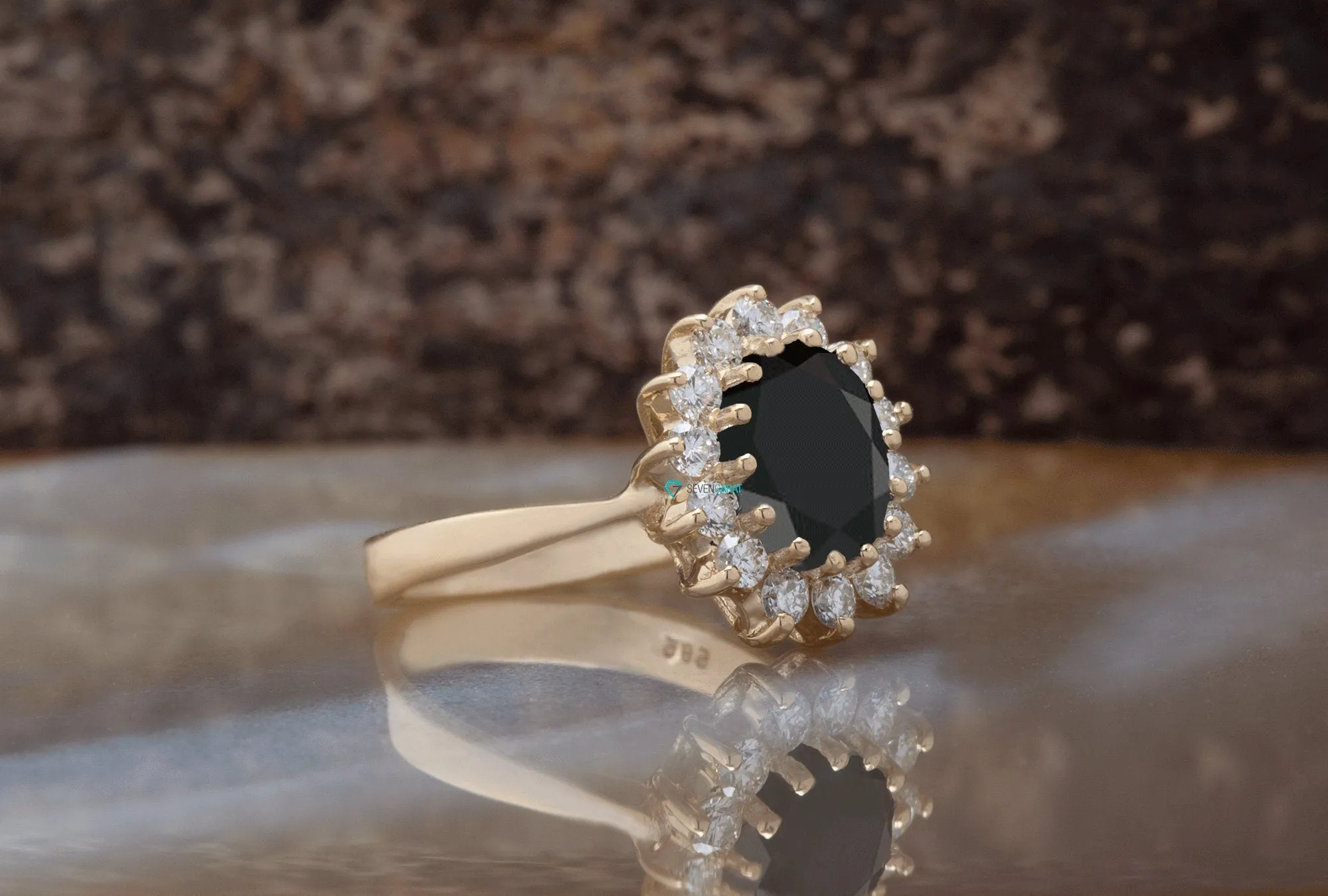 1 ct Black diamond ring-Vintage black diamond ring