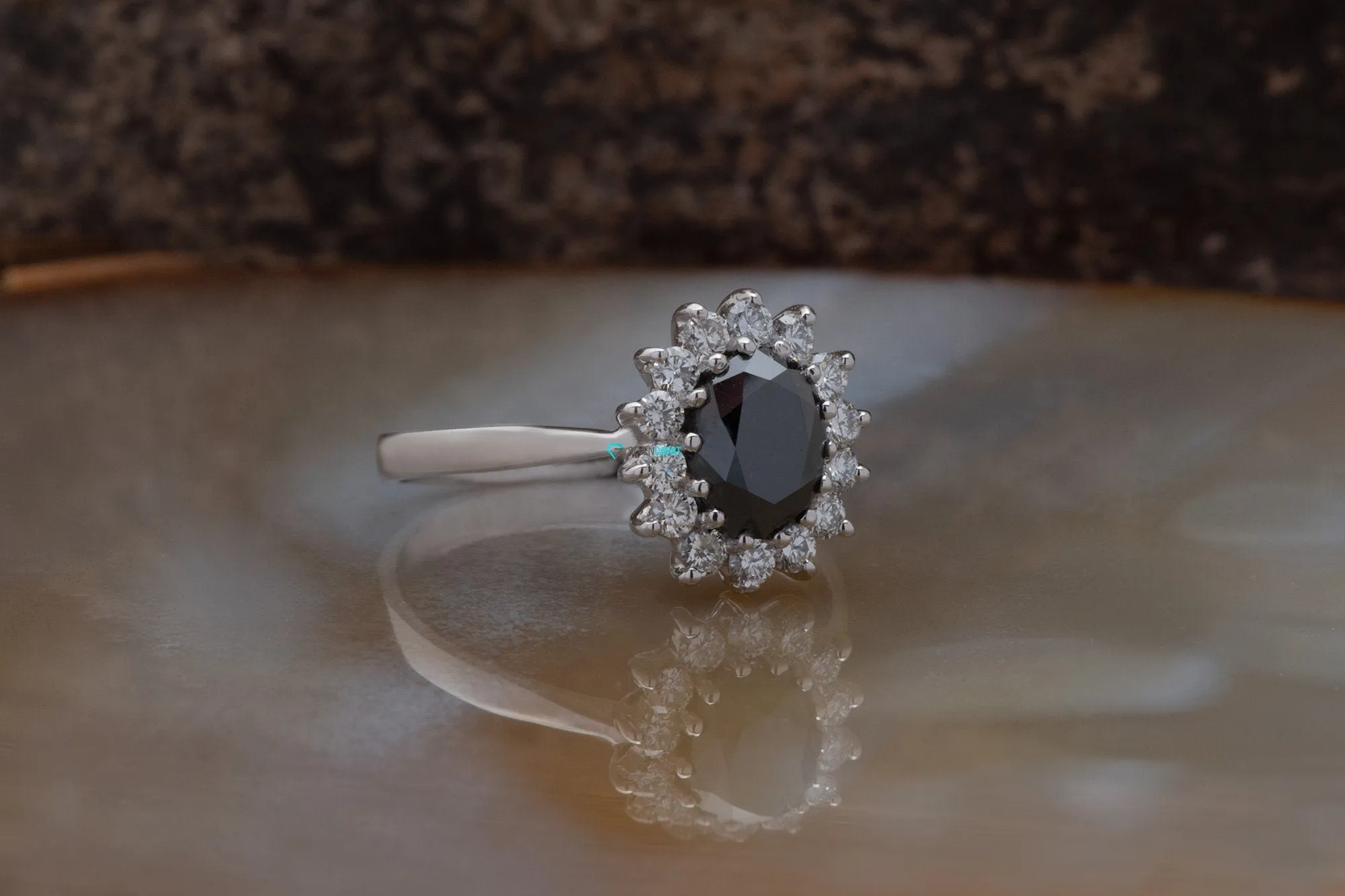 1 ct Black diamond ring-Vintage black diamond ring