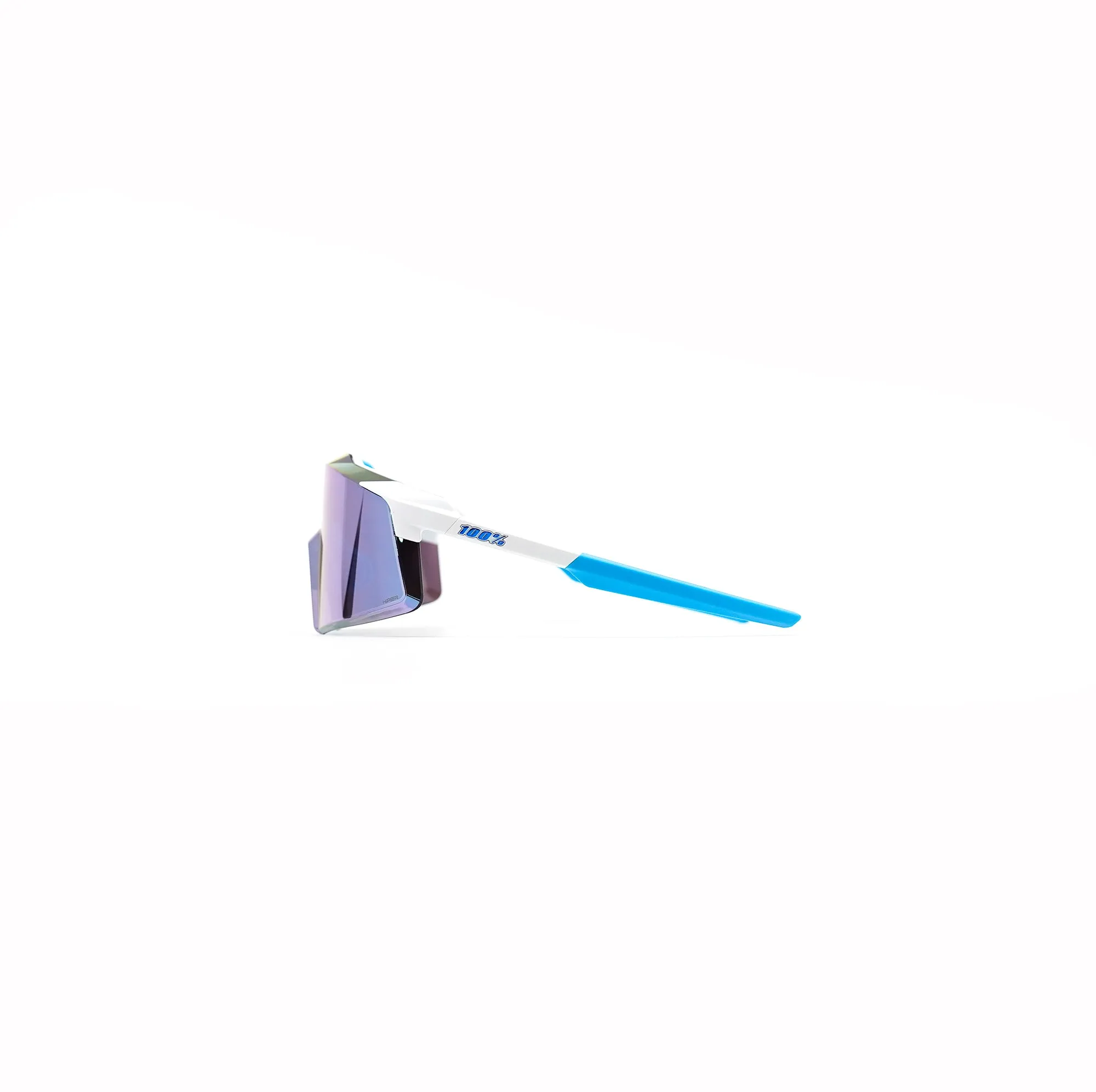 100% Aerocraft Sunglasses - Matte White HiPER Blue Mirror Lens