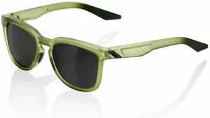100% Hudson Sunglasses Matte Translucent Olive Slate - Black Mirror Lens