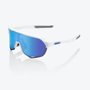 100% S2 - Matte White - HiPER Blue Multilayer Mirror Lens