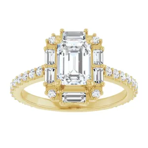 1.0ct Emerald Cut Baguette Diamond Engagement Ring (Setting Only)