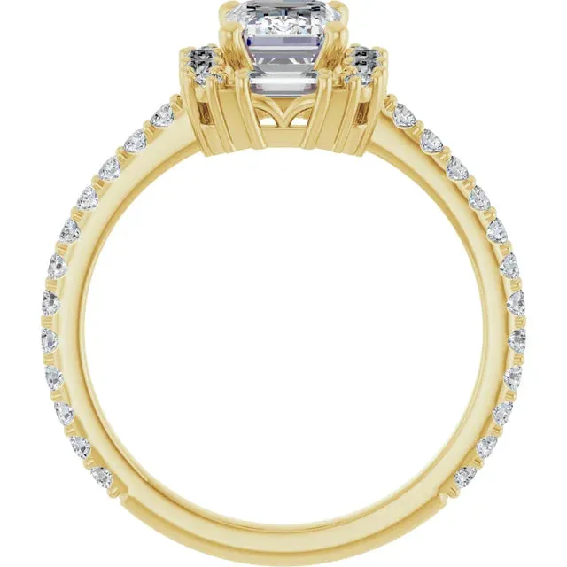 1.0ct Emerald Cut Baguette Diamond Engagement Ring (Setting Only)