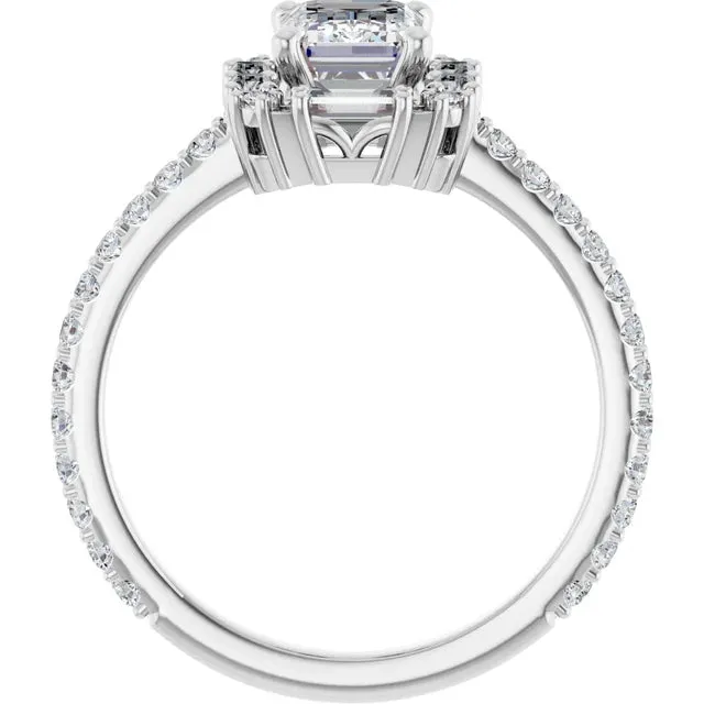 1.0ct Emerald Cut Baguette Diamond Engagement Ring (Setting Only)