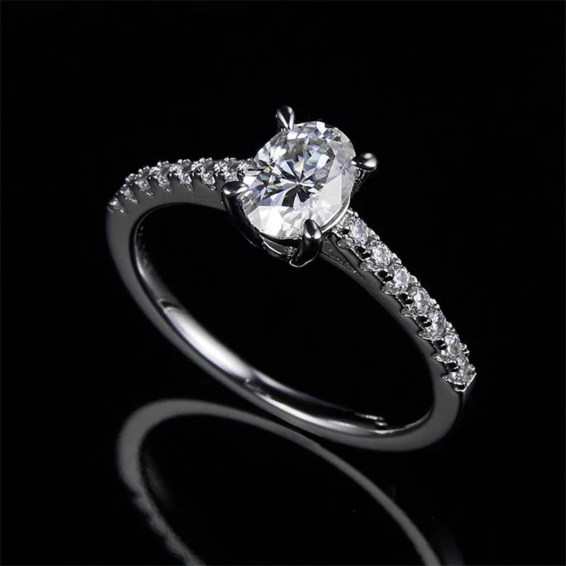 1.0ct Oval Cut Moissanite Ring