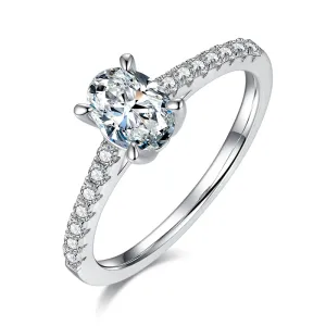1.0ct Oval Cut Moissanite Ring