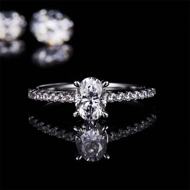 1.0ct Oval Cut Moissanite Ring