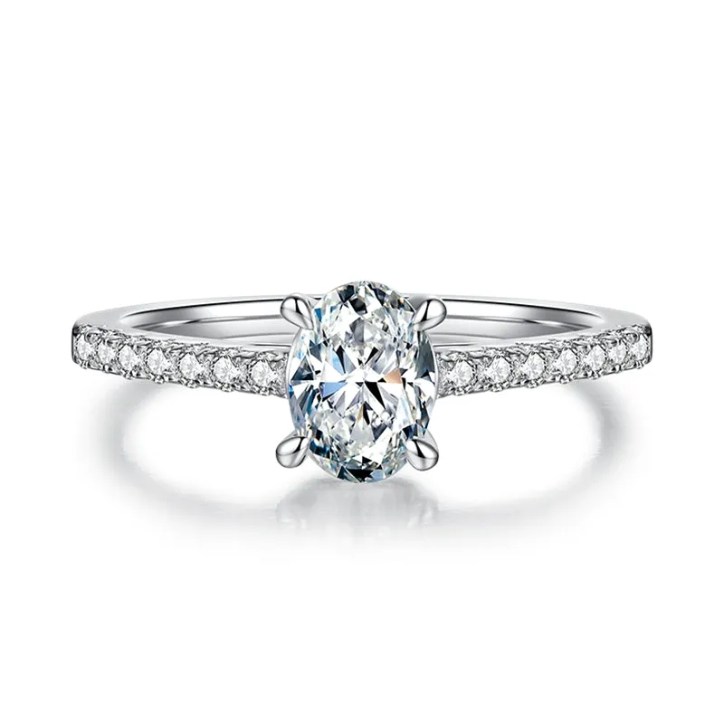 1.0ct Oval Cut Moissanite Ring