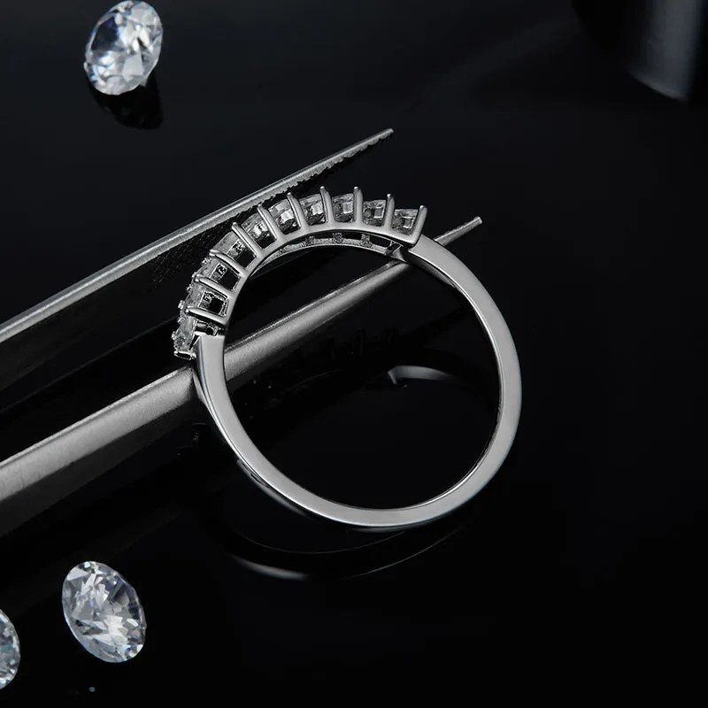 1.0ctw. Pear Cut Moissanite Half Eternity Ring