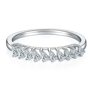 1.0ctw. Pear Cut Moissanite Half Eternity Ring