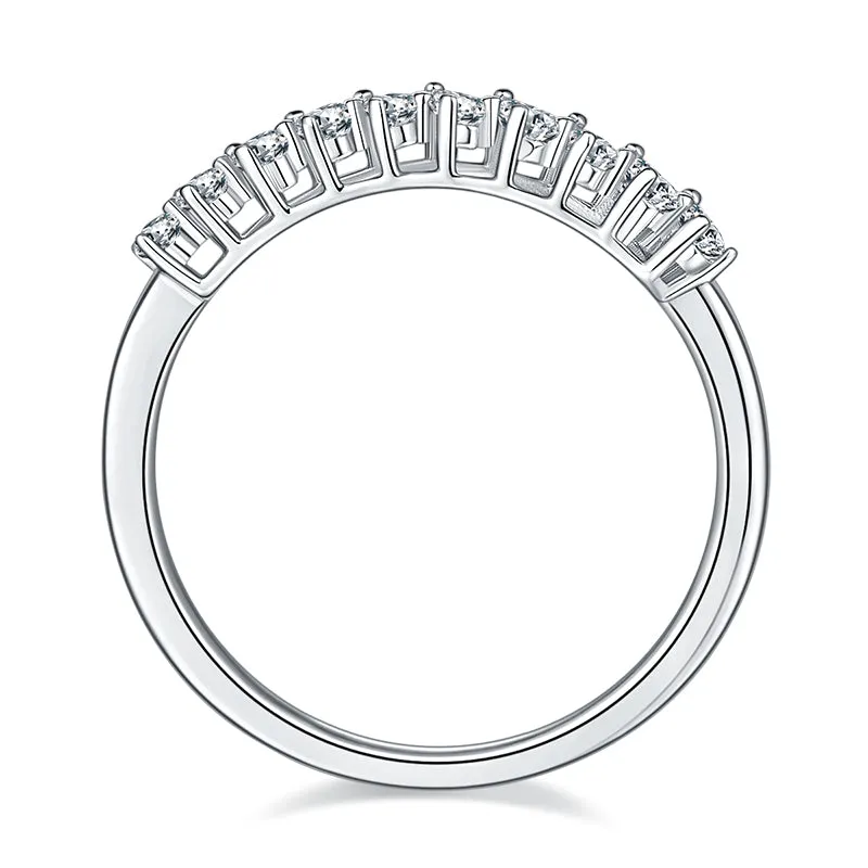1.0ctw. Pear Cut Moissanite Half Eternity Ring