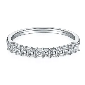 1.0Ctw. Princess Cut Moissanite Half Eternity Ring
