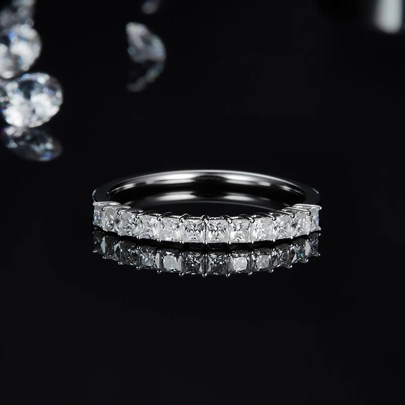 1.0Ctw. Princess Cut Moissanite Half Eternity Ring