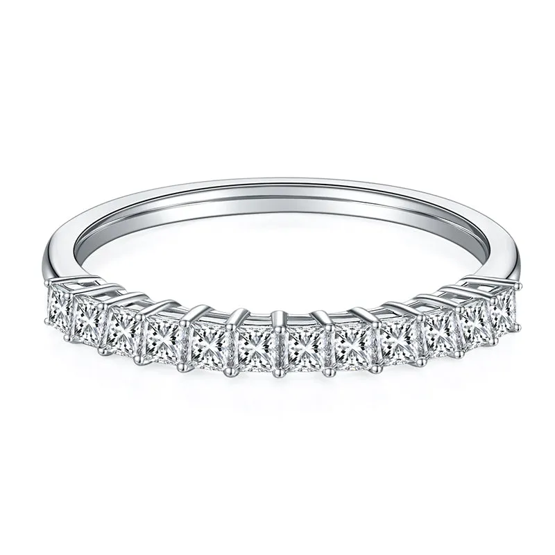 1.0Ctw. Princess Cut Moissanite Half Eternity Ring