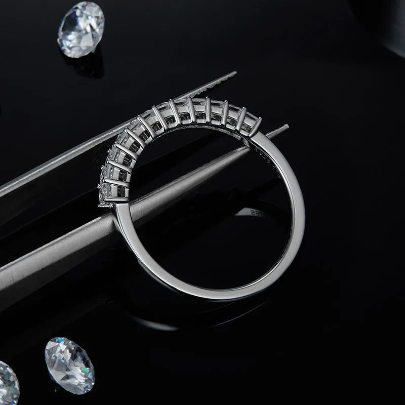 1.0Ctw. Princess Cut Moissanite Half Eternity Ring