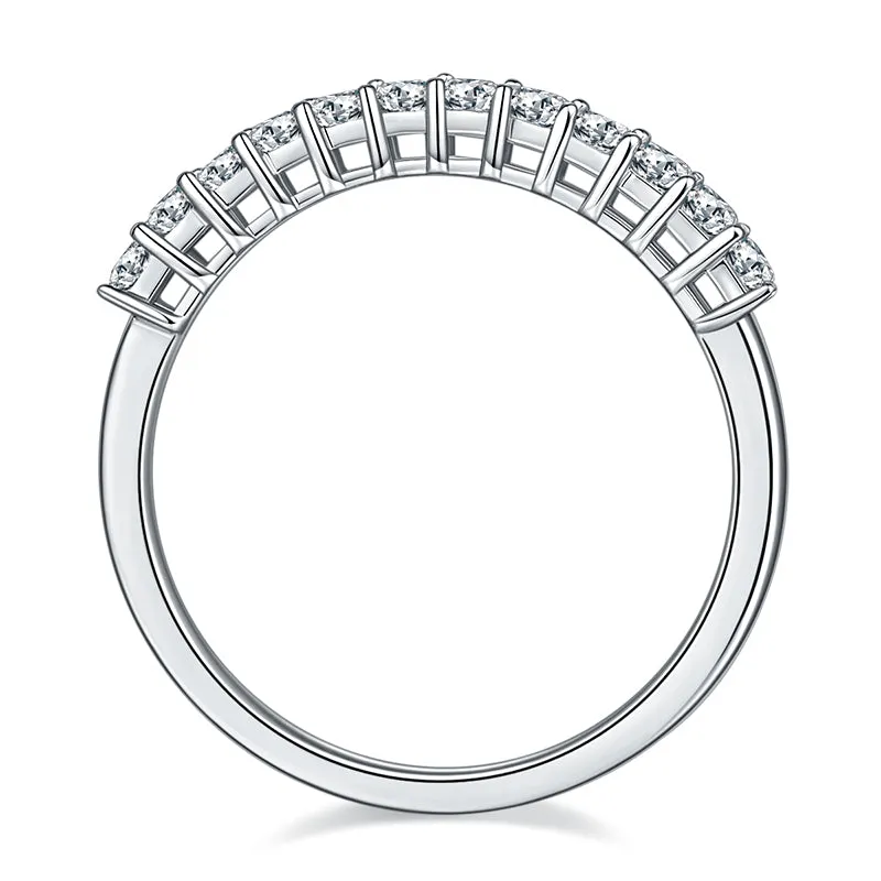 1.0Ctw. Princess Cut Moissanite Half Eternity Ring