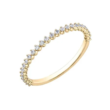 (10K, 14K, 18K) Yellow Gold (0.15ct) Diamond Wedding Band