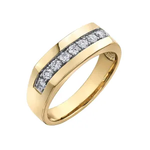 (10K, 14K) Yellow Gold (0.50ct) Diamond Men's Ring