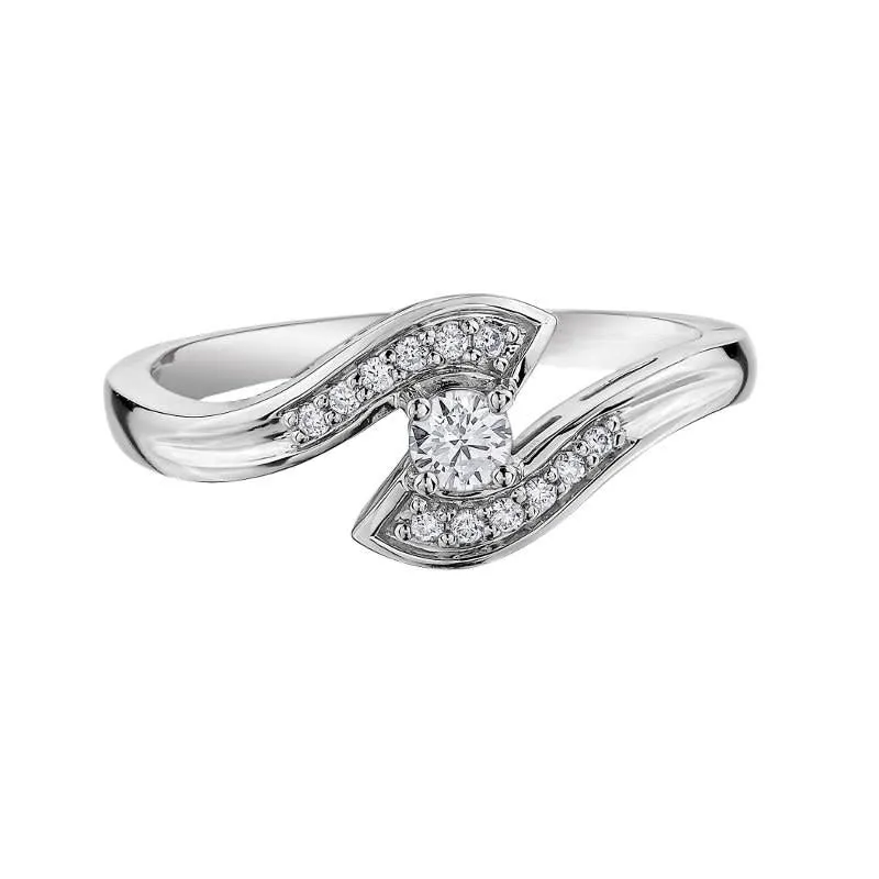 10K White Gold (0.16ct) Canadian Diamond Engagement Ring