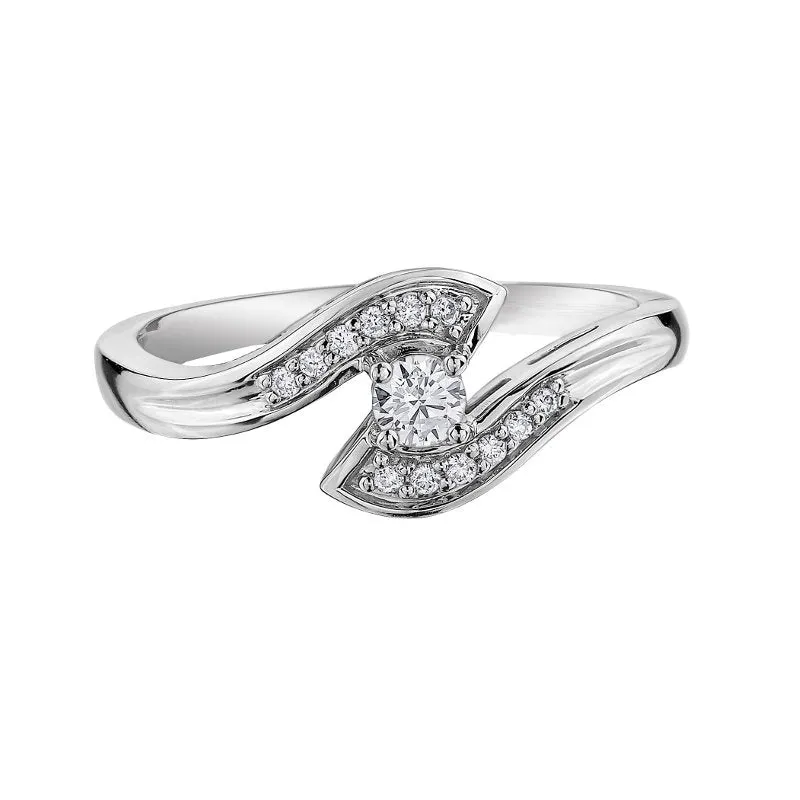 10K White Gold (0.16ct) Canadian Diamond Engagement Ring