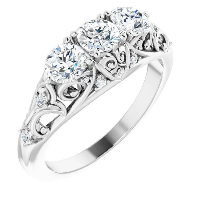 1.10 ct. Round Cut Diamond Wedding Band Hidden Accent Diamonds Anniversary Ring