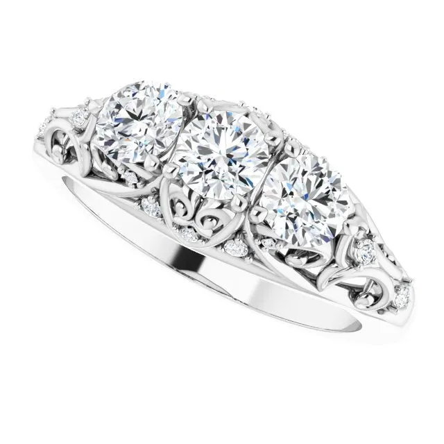 1.10 ct. Round Cut Diamond Wedding Band Hidden Accent Diamonds Anniversary Ring