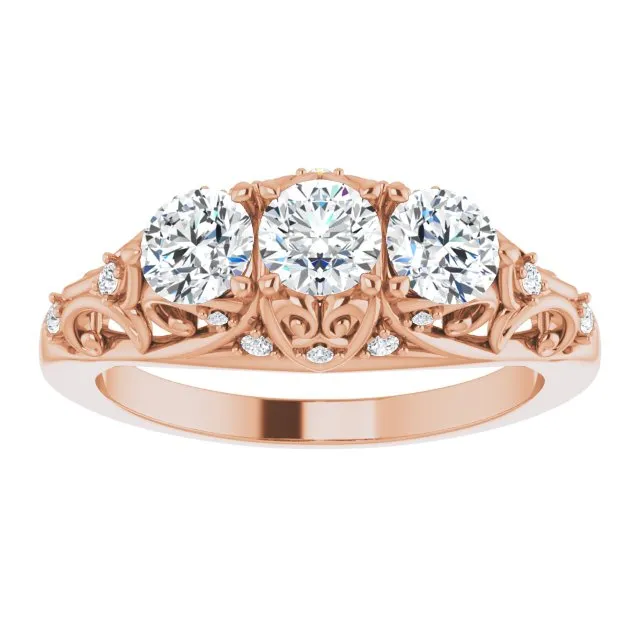 1.10 ct. Round Cut Diamond Wedding Band Hidden Accent Diamonds Anniversary Ring