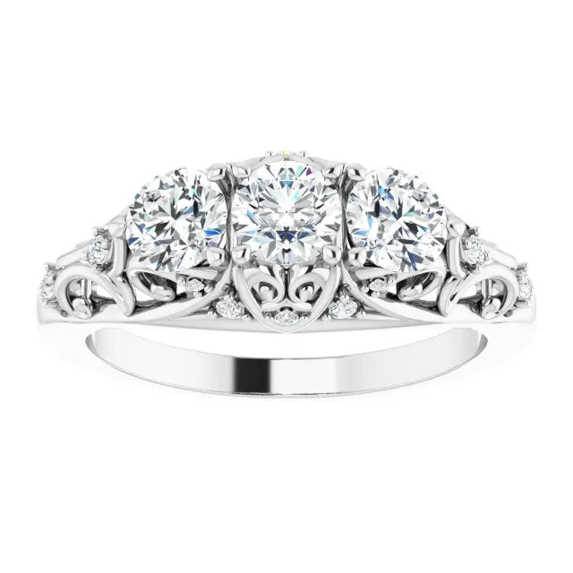 1.10 ct. Round Cut Diamond Wedding Band Hidden Accent Diamonds Anniversary Ring
