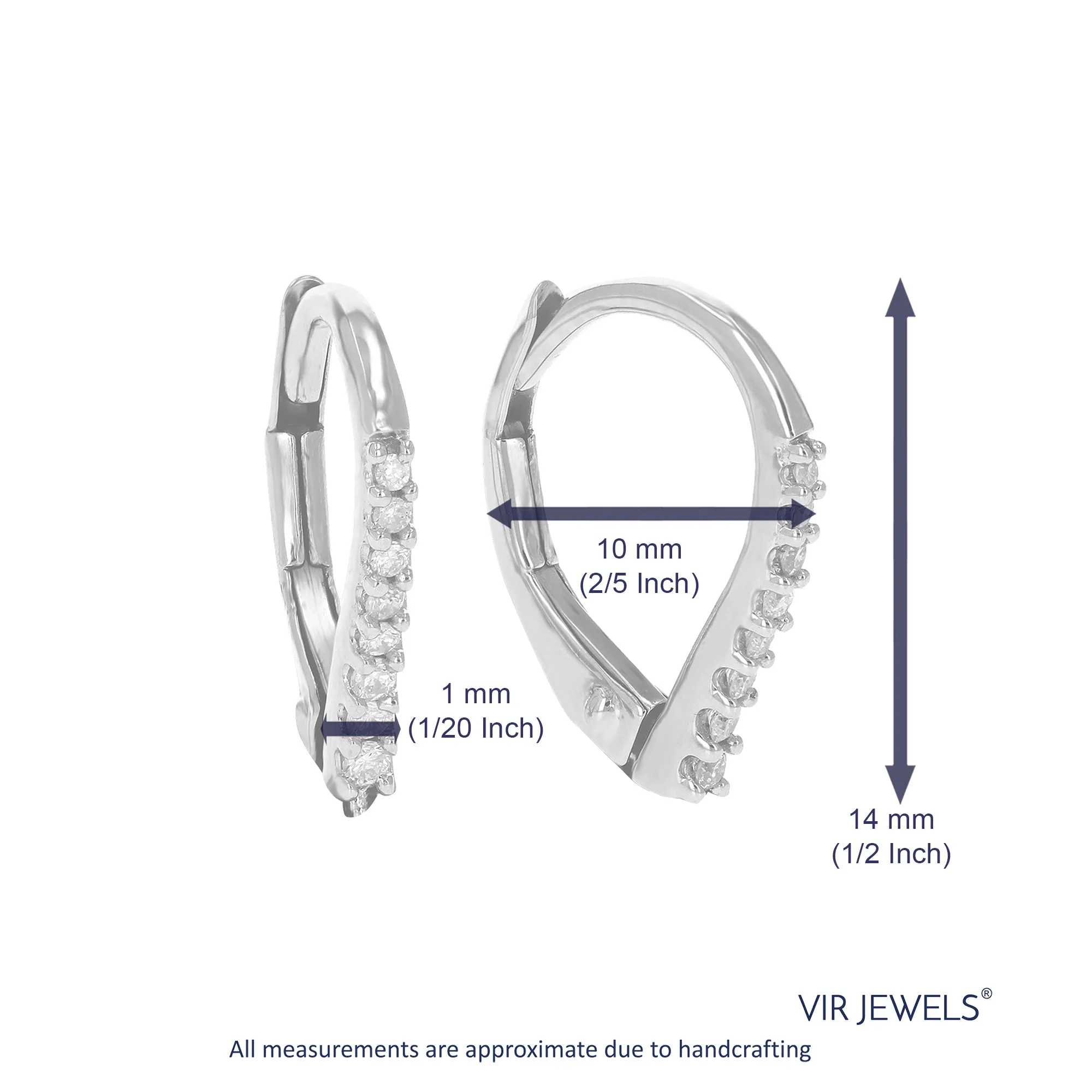 1/10 cttw Lab Grown Diamond Graduated Hoop Earrings in Silver