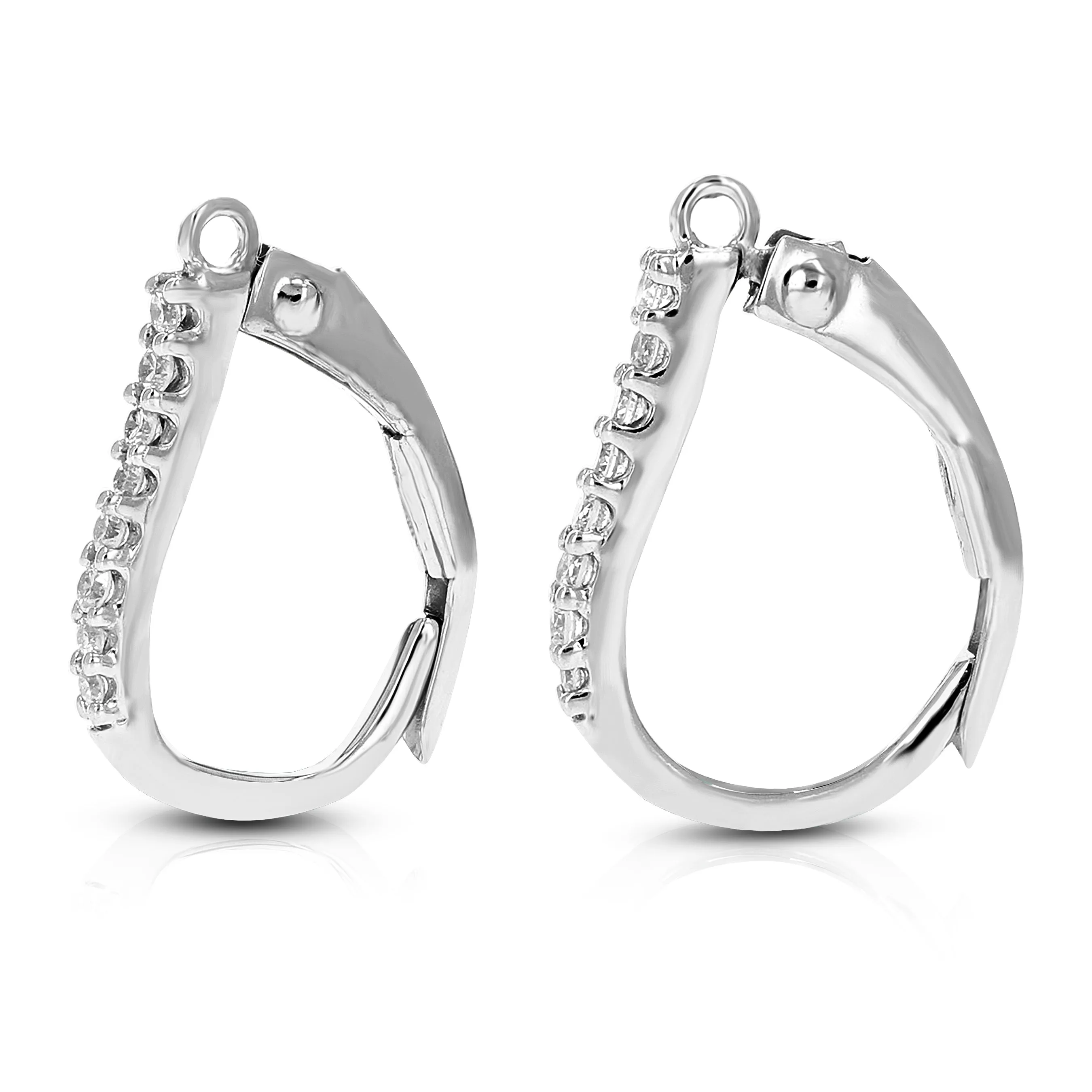 1/10 cttw Lab Grown Diamond Graduated Hoop Earrings in Silver
