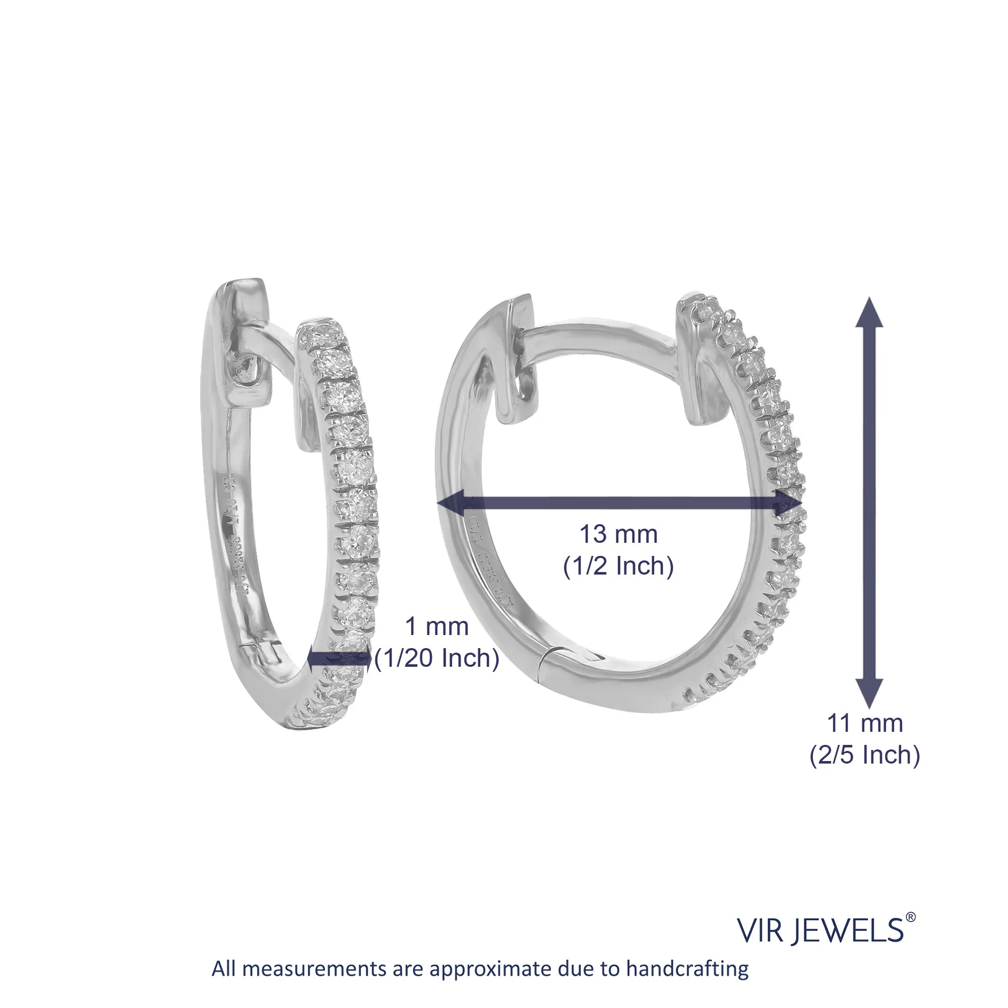 1/10 cttw Lab Grown Diamond Hoop Earrings in .925 Silver