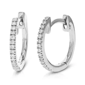 1/10 cttw Lab Grown Diamond Hoop Earrings in .925 Silver