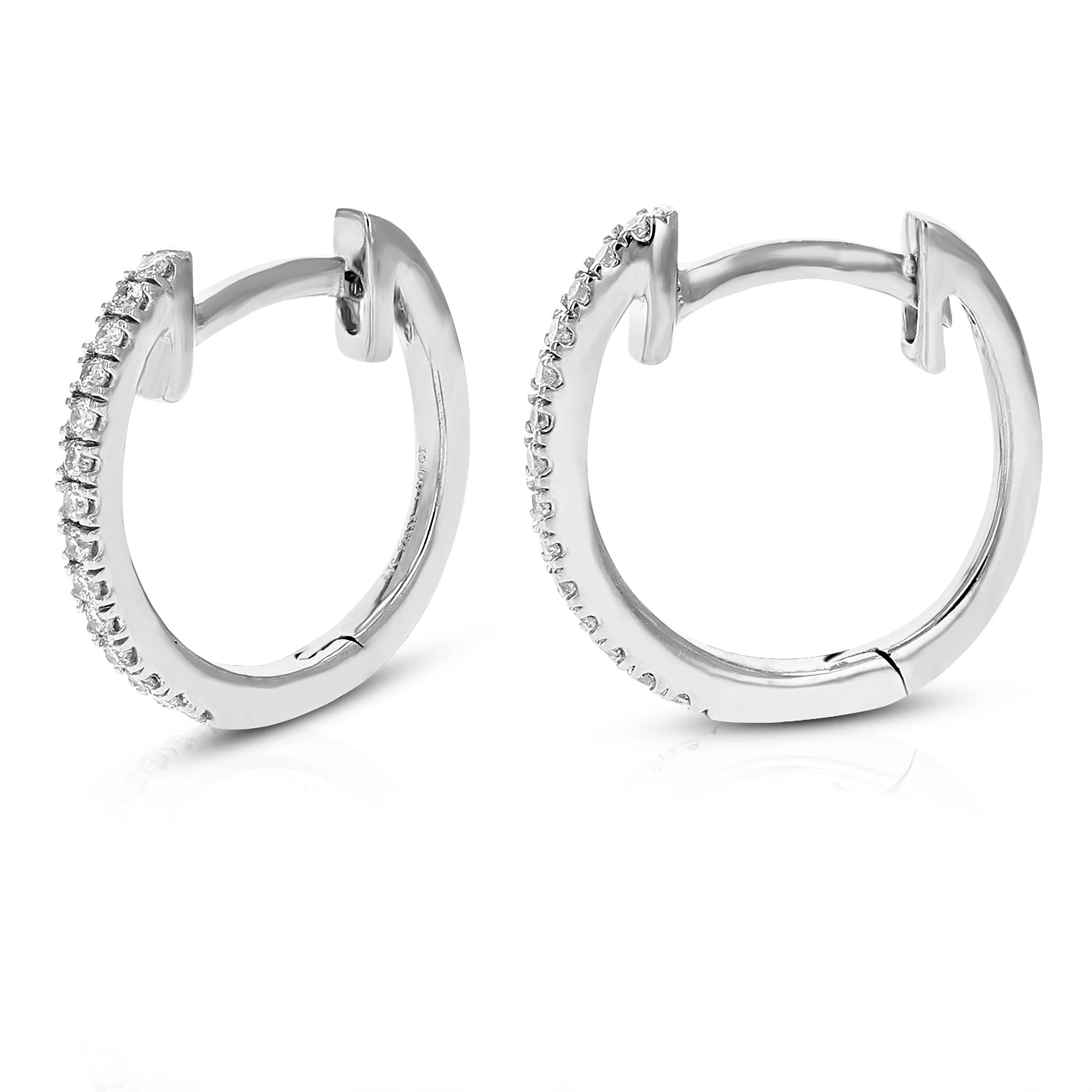 1/10 cttw Lab Grown Diamond Hoop Earrings in .925 Silver