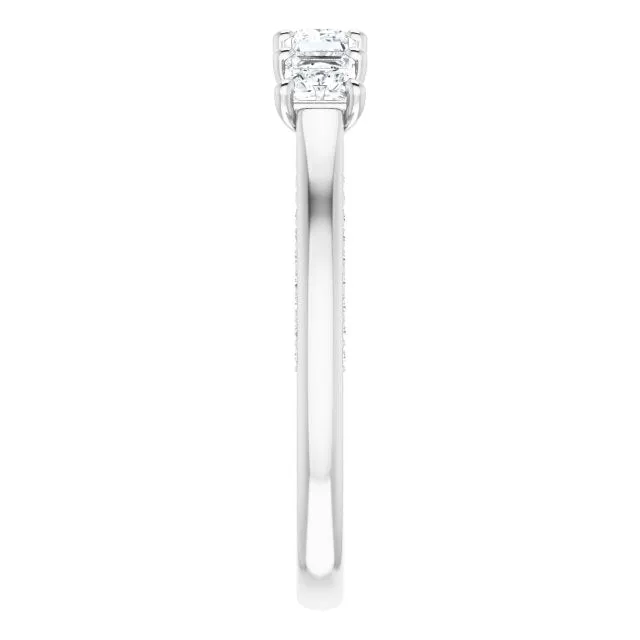 1.14 ct. Princess And Round Diamond Wedding Band 5 Stone Anniversary Ring