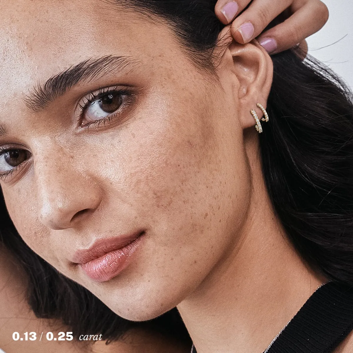 1/4 carat Diamond Hoop Earrings