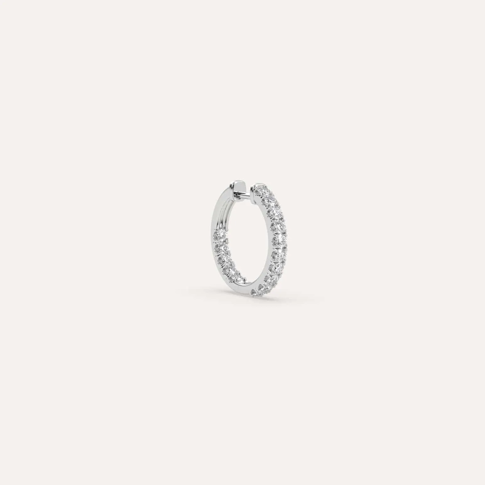 1/4 carat Single Diamond Hoop Earring