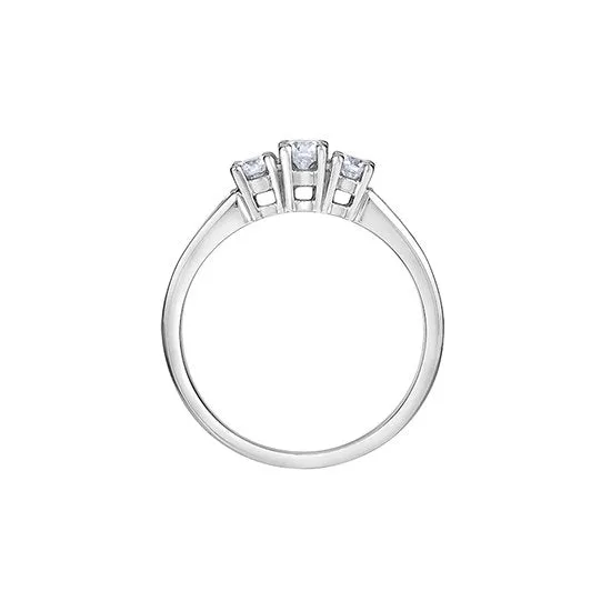 14K Gold (0.50ct) Three Stone Diamond Engagement Ring Yellow