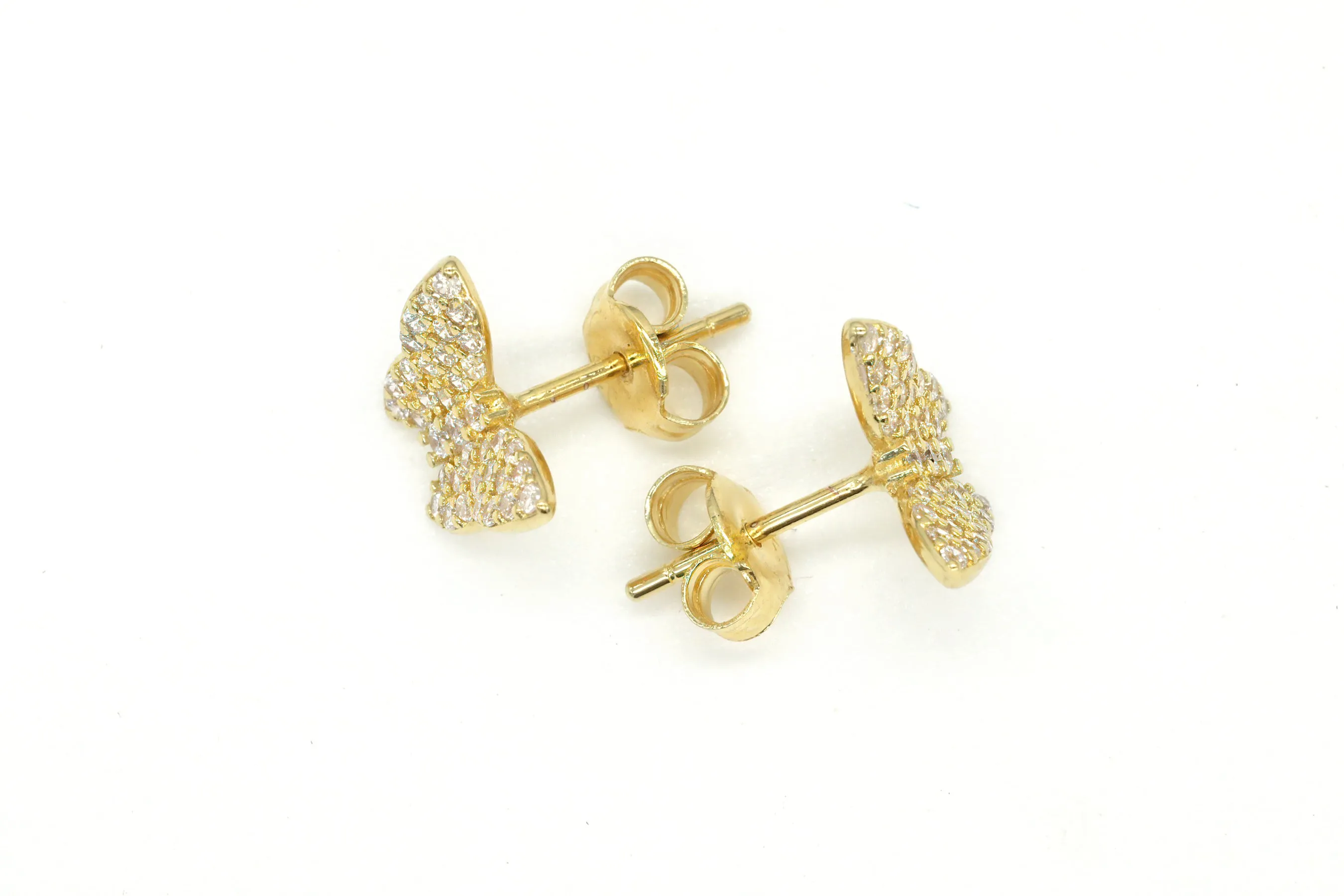 14k Gold Plated Pavè Butterfly Earrings
