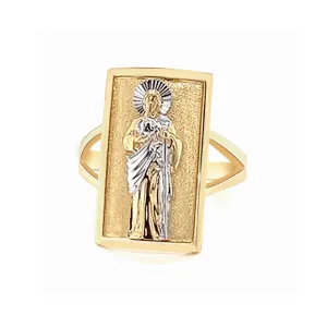 14K GOLD Saint Jude Ring Bright White