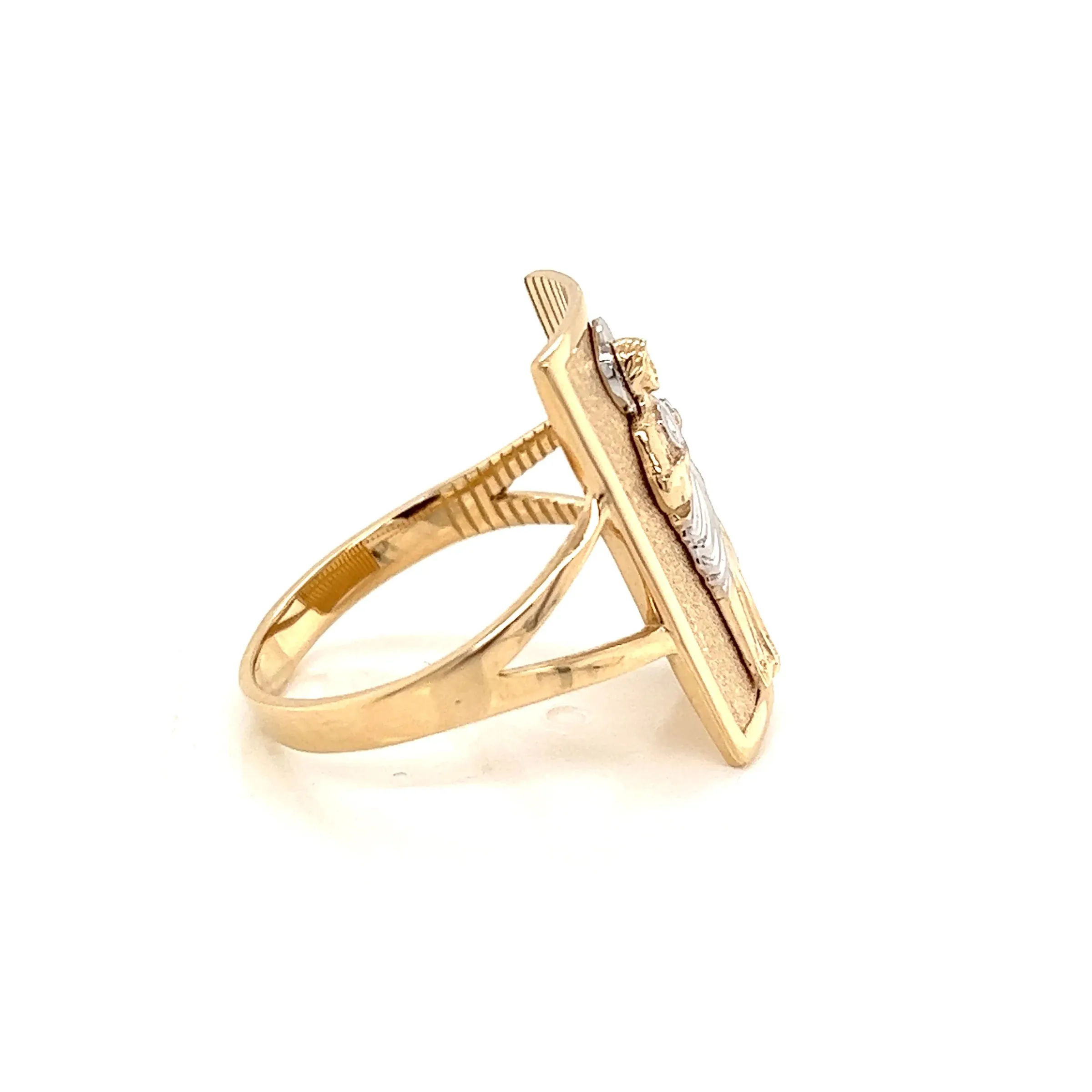 14K GOLD Saint Jude Ring Bright White