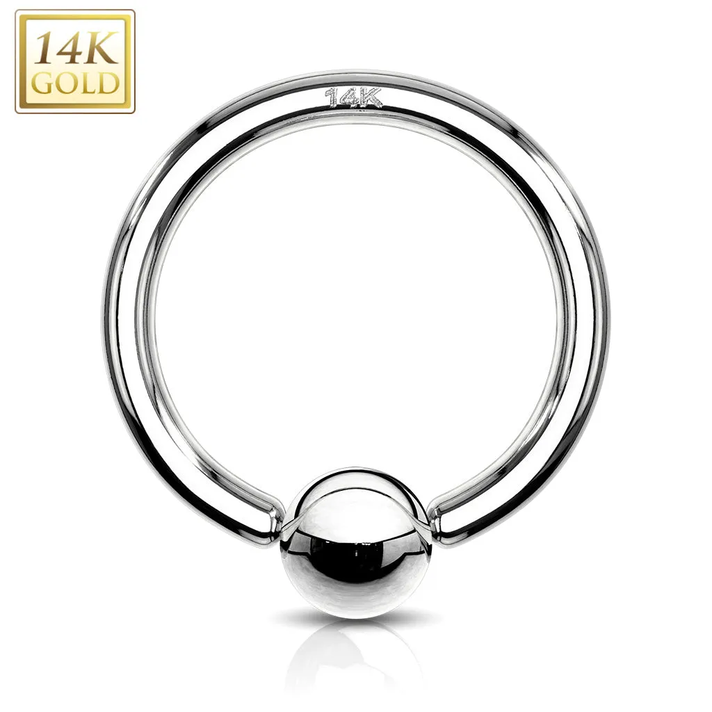 14K Solid Gold Hoop Captive Bead Rings