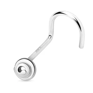 14K Solid Gold Spiral Top Nose Screw Ring